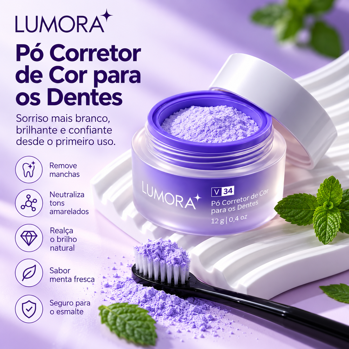 Lumora Pó Dental Matizador — Kit 2 potes, imagem 7 de 7